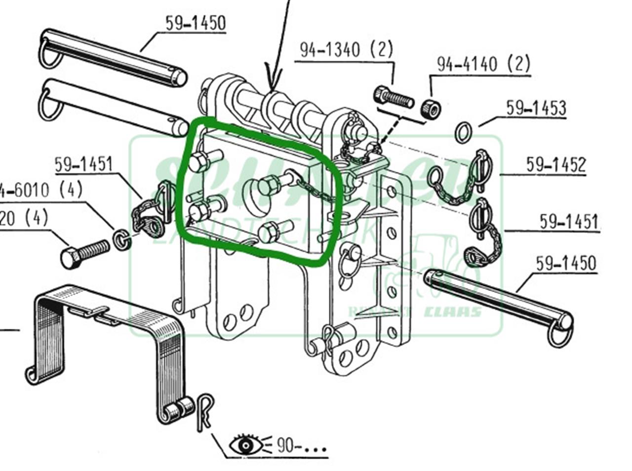 Anhänge-Kupplungs-Konsole für S-Serie/LS/RS/MX/TX/TS bis 75-34 ; Innenbreite 205mm