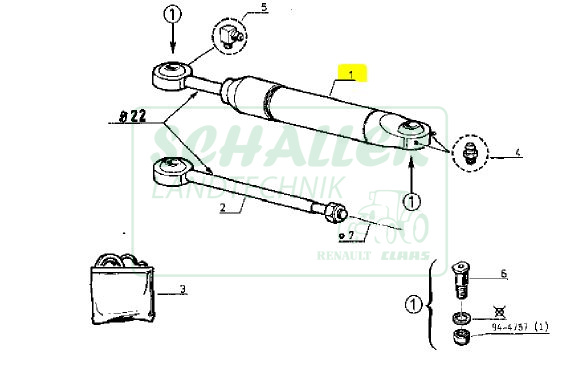 Lenkzylinder für 551S bis 751-4S und 58-14 bis 85-14/LS/RS, TX/TS kleine Baureihe