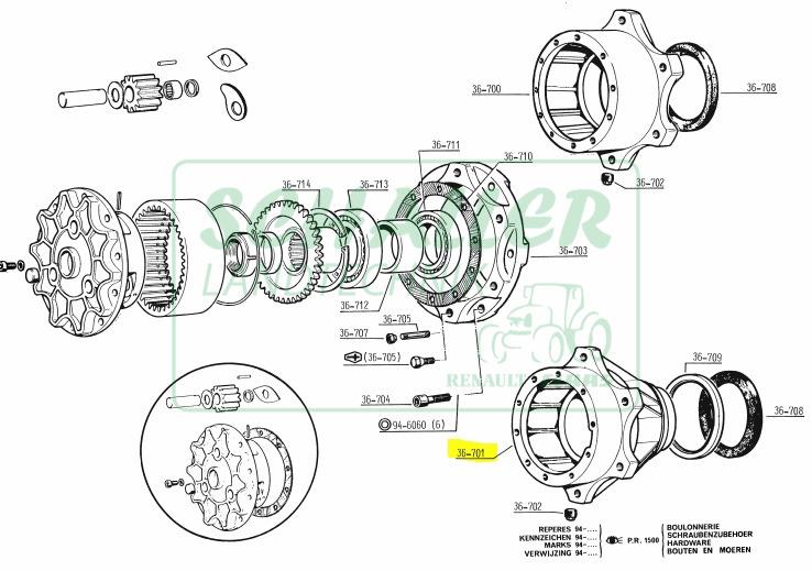 Radnabe Instandsetzung Renault 551-4, 651-4, 751-4 mit VA 551,552,553