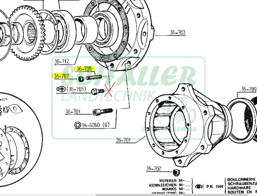 Radschraube Vorderachse für alte Vorderachse 551-4 bis 751-4 