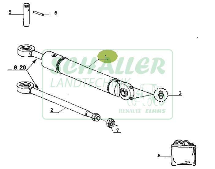Lenkzylinder für Renault 58-34 bis 90-34 MX,PX,TX
