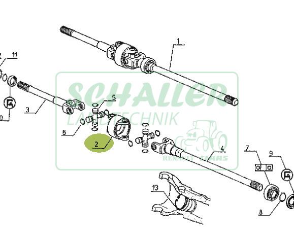 Vorderachse Antriebswellen-Mittelgelenk VA 575 65-14 bis 90-34